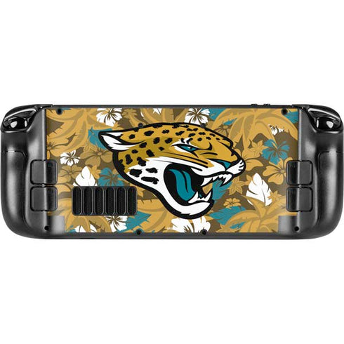 NFL Jacksonville Jaguars Tropical Print Steam Deck Handheld Gaming Computer Skin